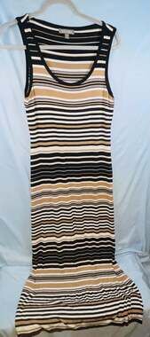 Size 12 Roz & Ali Petite Striped Sleeveless Maxi Dress